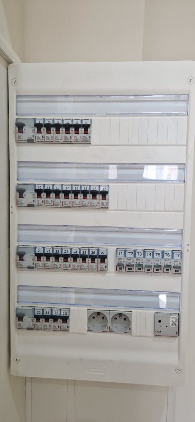 Rénovation de tableau électrique Tableau électrique rénové avec disjoncteurs et protections
